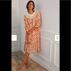 Anthropologie I Floral Lace Lounge Dress